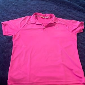 Mens puma pink golf polo